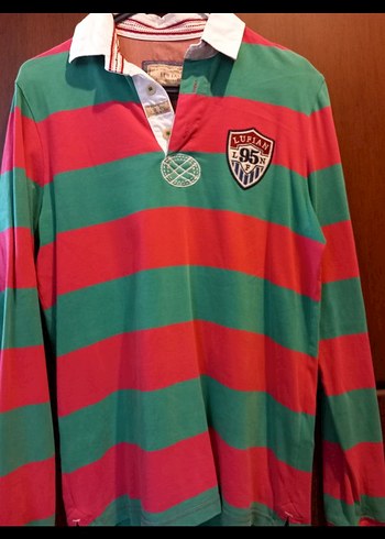 Lufian renkli Çizgili Uzun Kollu Polo Tişört - Görsel 5