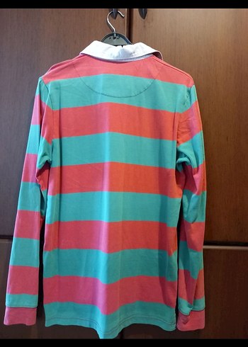 Lufian renkli Çizgili Uzun Kollu Polo Tişört - Görsel 4