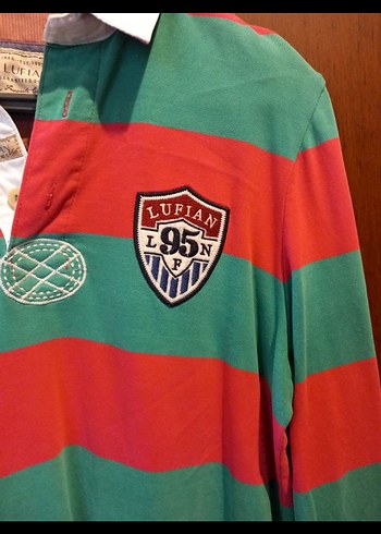 Lufian renkli Çizgili Uzun Kollu Polo Tişört - Görsel 2