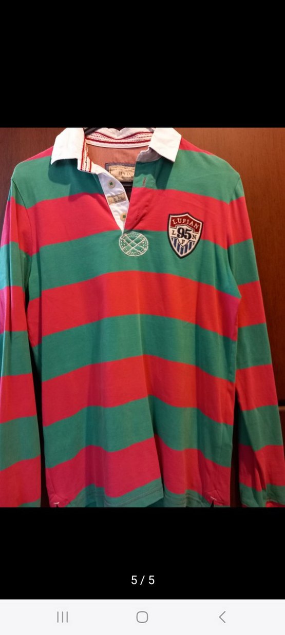 Lufian renkli Çizgili Uzun Kollu Polo Tişört - Görsel 5