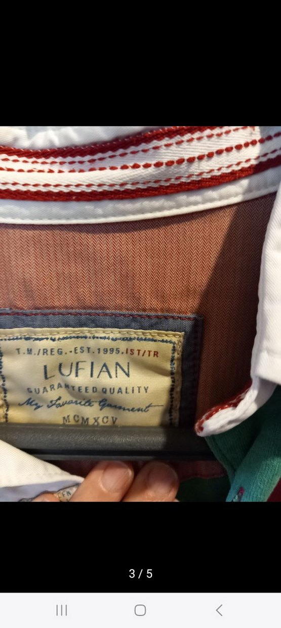 Lufian renkli Çizgili Uzun Kollu Polo Tişört - Görsel 3