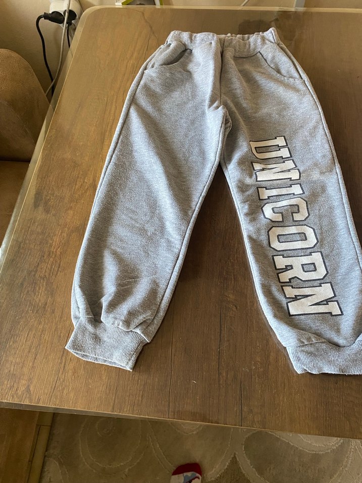 Gri Baskılı Kız eşofman altı - Görsel 2