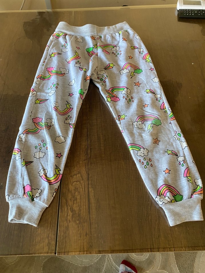 Gri Baskılı Kız eşofman altı - Görsel 4