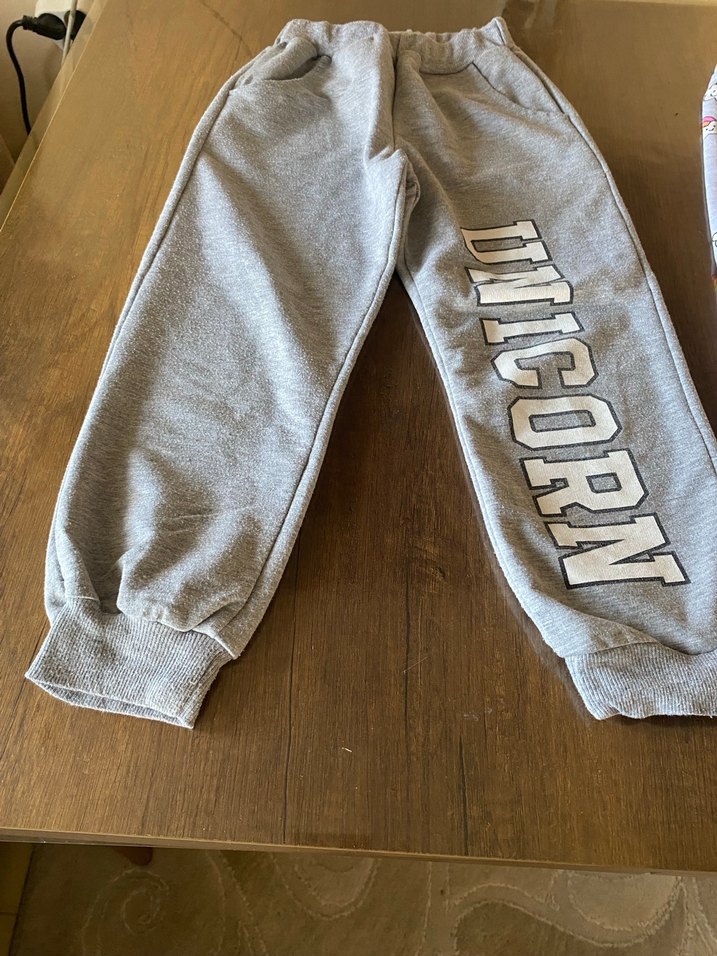 Gri Baskılı Kız eşofman altı - Görsel 3