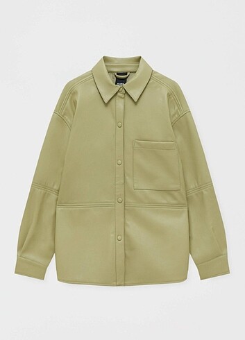 pull and bear suni deri ince ceket