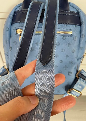  Beden mavi Renk Pierre Cardin Siyah Monogram Kadın Sırt Çantası