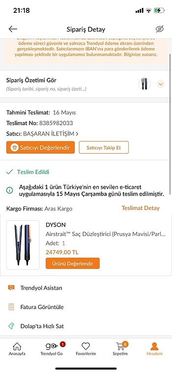 Beden Dayson airstrait saç düzleştitici