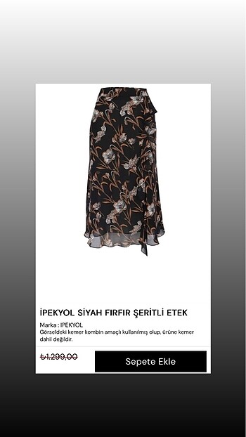 İpekyol şifon etek