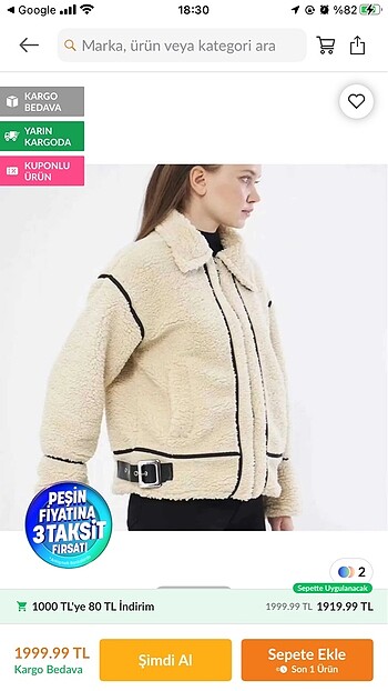 Trendyol & Milla Astarlı Peluş Kaban