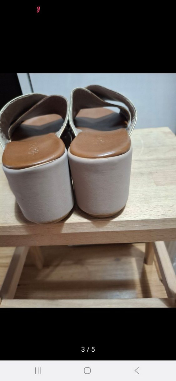 Bej Dolgu Topuklu Kadın Terlik - Görsel 3