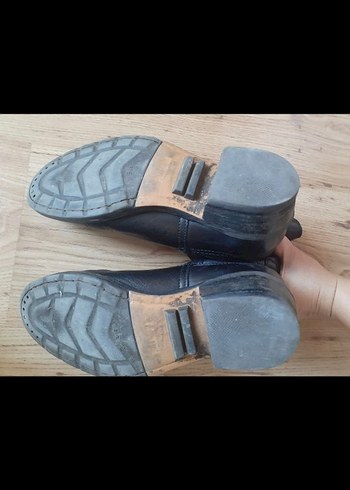 Siyah Deri bayan bot - Görsel 5