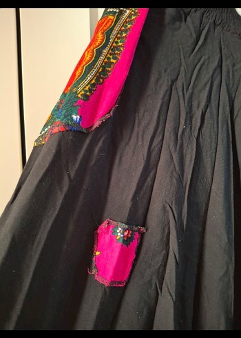 Siyah Nakışlı Bohem etnik şalvar - Görsel 3