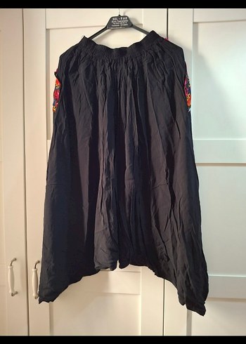 Siyah Nakışlı Bohem etnik şalvar - Görsel 4