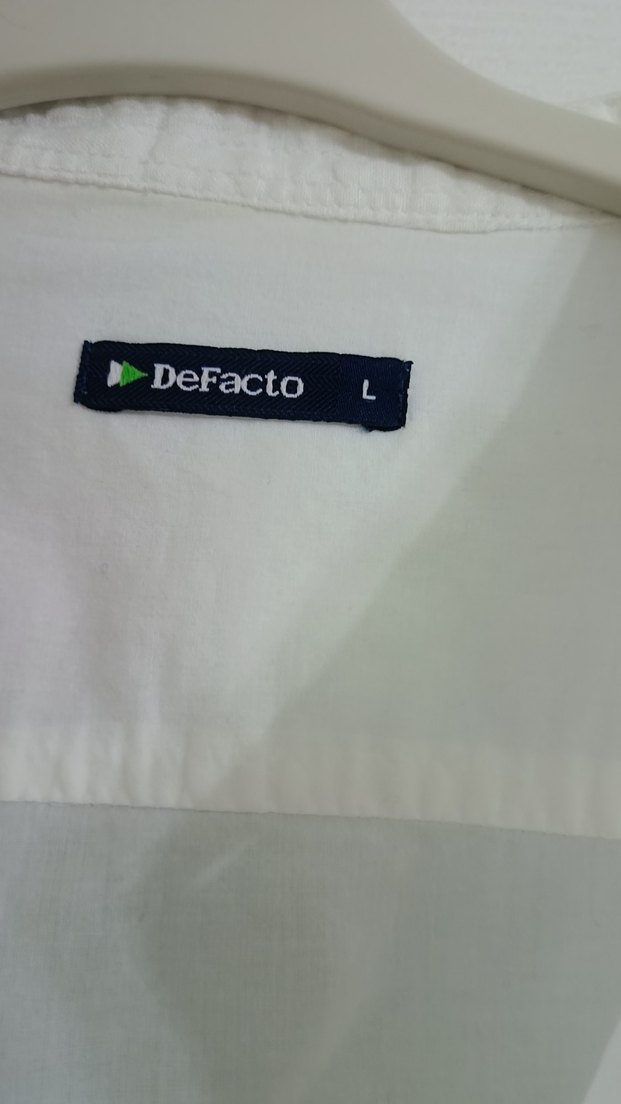 Düğmeli Beyaz Keten erkek Gömlek - Görsel 2