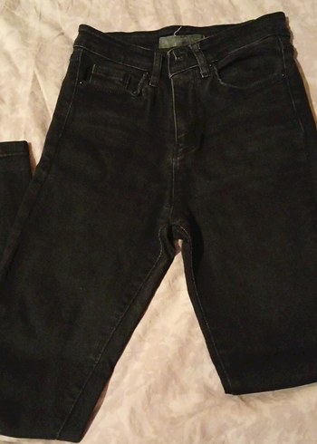 Diğer Siyah Denim Yuksek Belli 23 Beden Likrali Jean