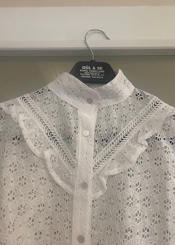 Dantel Detaylı Bohem Uzun Kollu Kadın Gömlek - Görsel 3