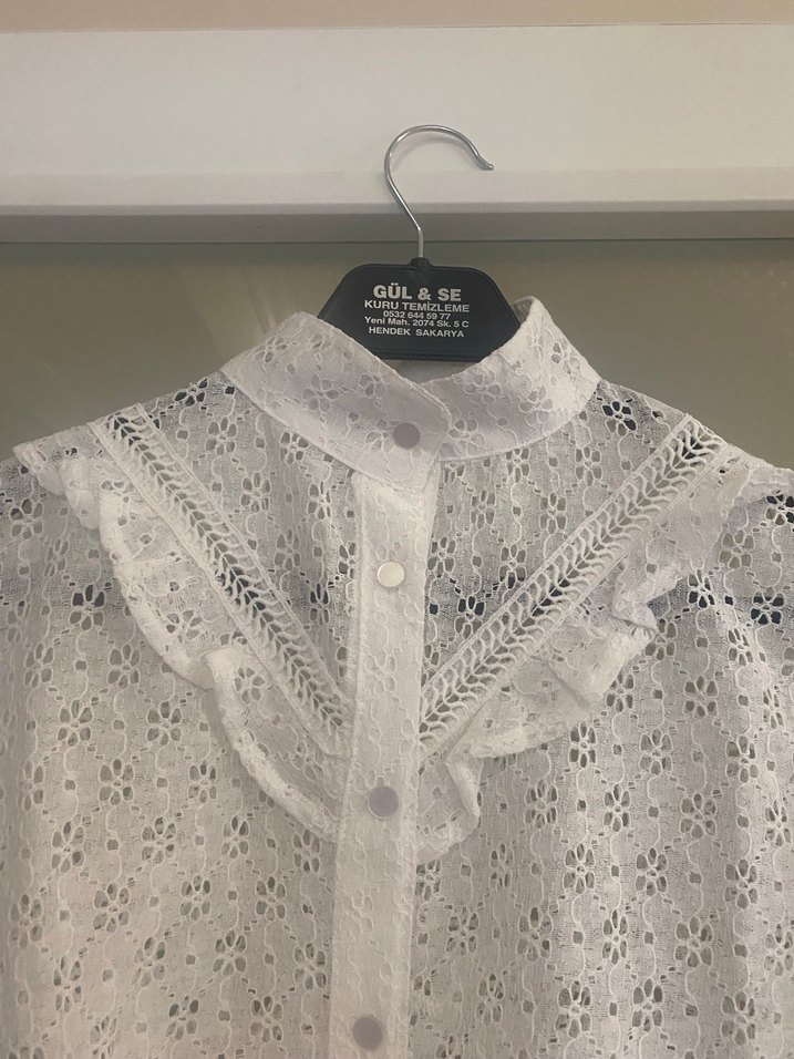 Dantel Detaylı Bohem Uzun Kollu Kadın Gömlek - Görsel 3