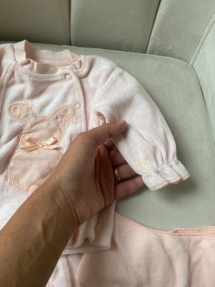 Dantel Detaylı Pembe Bebek Kız Takımı - Görsel 3