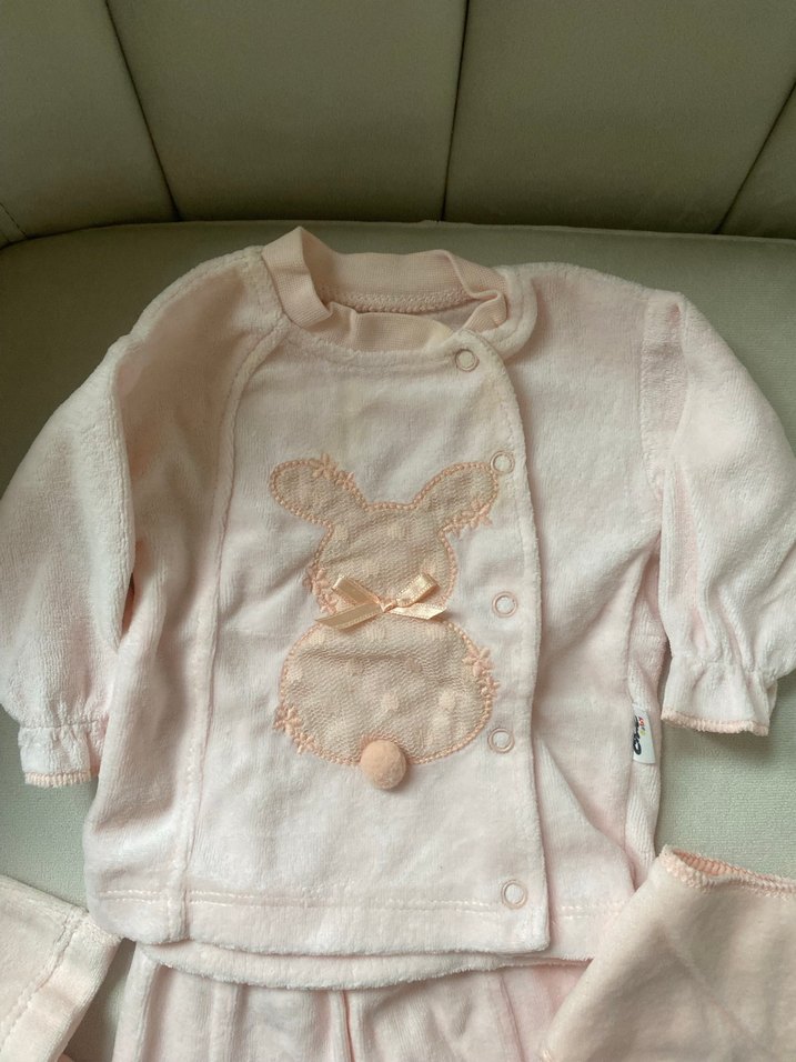 Dantel Detaylı Pembe Bebek Kız Takımı - Görsel 2