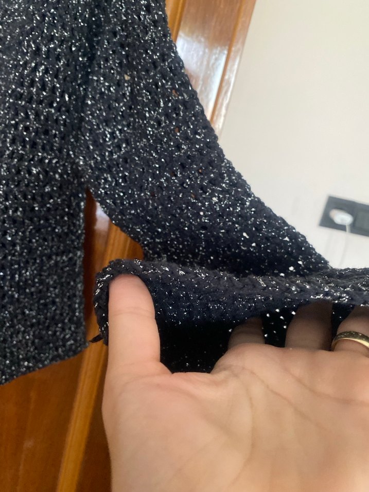 Siyah simli Triko Kadın Uzun Kollu kazak - Görsel 3