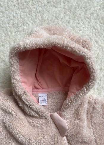 Pembe Nakışlı Kürklü Bebek Tulumu - Görsel 3