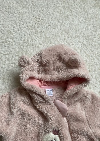 Pembe Nakışlı Kürklü Bebek Tulumu - Görsel 4