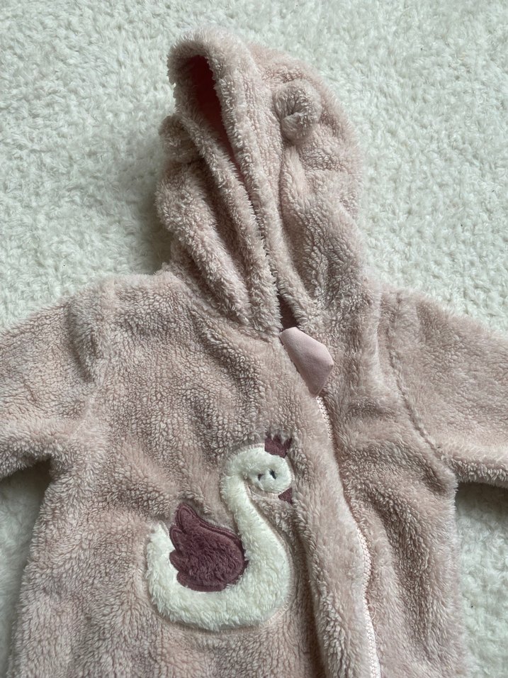 Pembe Nakışlı Kürklü Bebek Tulumu - Görsel 2