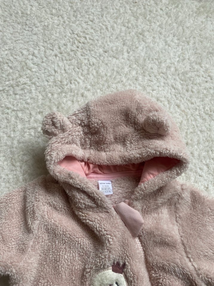 Pembe Nakışlı Kürklü Bebek Tulumu - Görsel 4