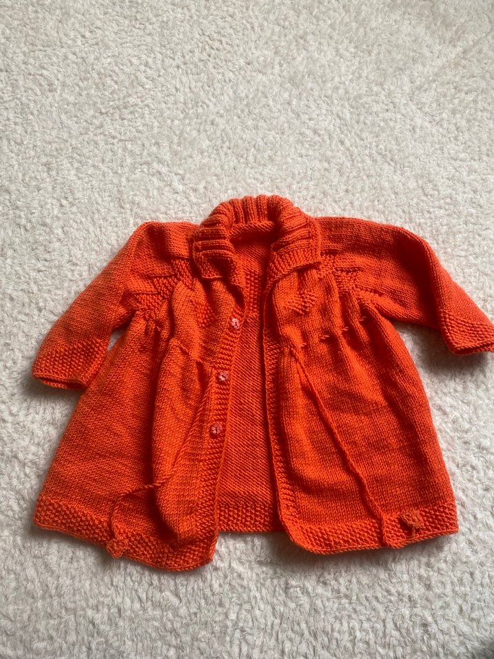 Turuncu Örgü Kız Hırka - Görsel 2