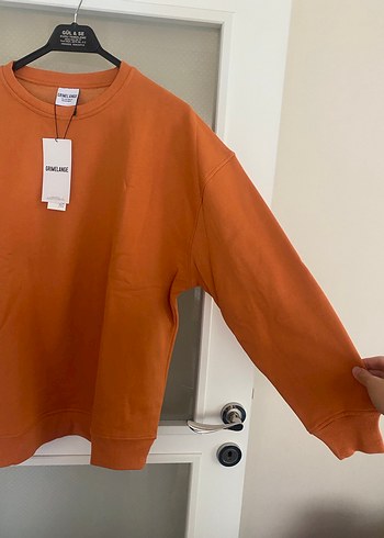 Kadın Bej Baskılı Rahat Kesim Sweatshirt - Görsel 4