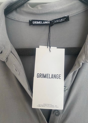 Gri Uzun Kollu V Yaka Kadın Elbise - Görsel 2