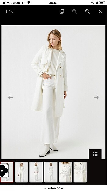 Trençkot beyaz - Görsel 6