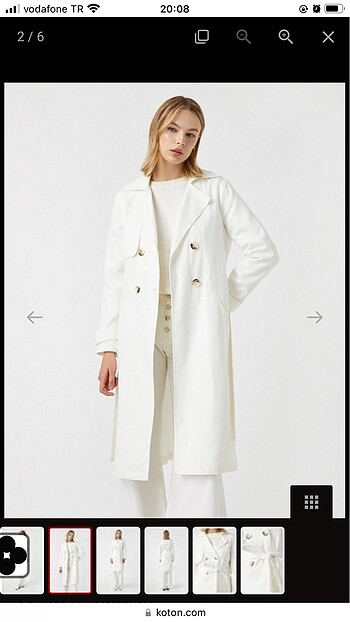 Trençkot beyaz - Görsel 7