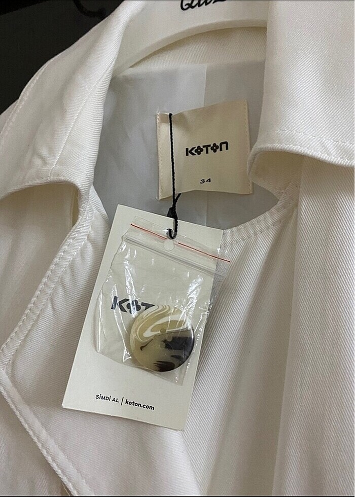 Trençkot beyaz - Görsel 3