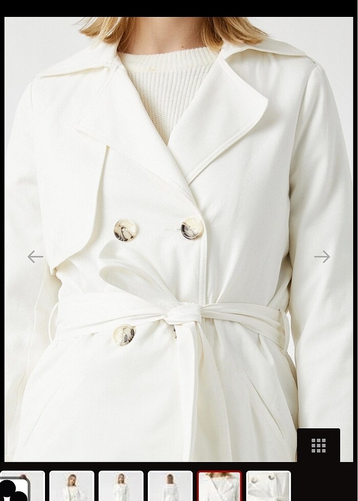 Trençkot beyaz - Görsel 2