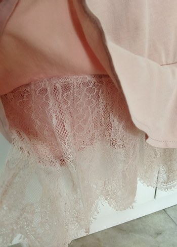 Defacto Pembe Uzun Kollu Fırfırlı Kadın Tunik