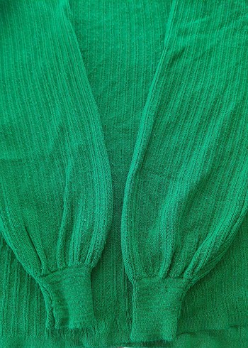 Kadın Yeşil Triko Uzun Kollu Kazak - Görsel 4