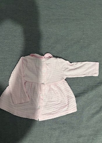 Düğmeli Pembe Kız Çocuk Elbisesi - Görsel 2