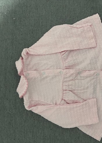 Düğmeli Pembe Kız Çocuk Elbisesi - Görsel 3