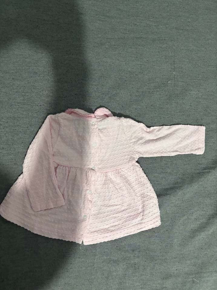 Düğmeli Pembe Kız Çocuk Elbisesi - Görsel 2