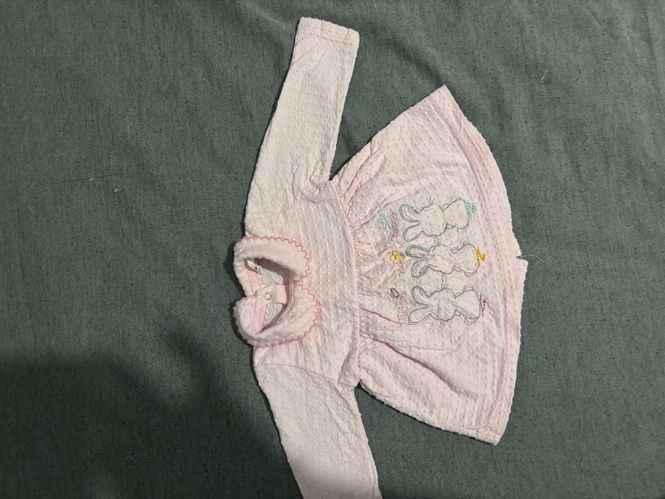 Düğmeli Pembe Kız Çocuk Elbisesi - Görsel 4