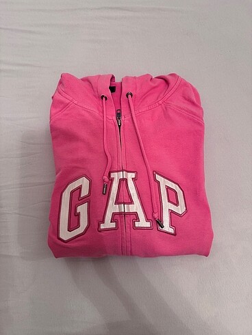 Pembe Gap Kapüşonlu Fermuarlı Sweatshirt