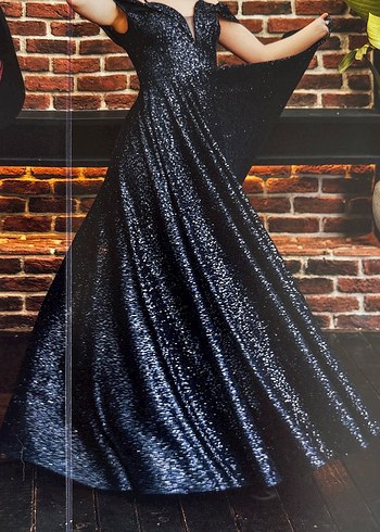 Parlak Lacivert Uzun Abiye Elbise 38 - Görsel 9