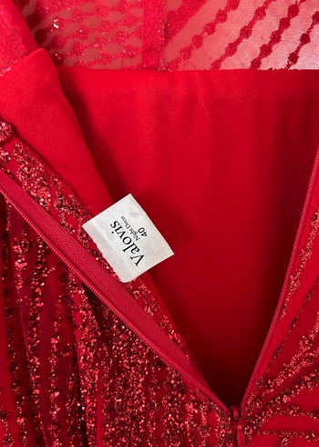 Bordo Drapeli Uzun Abiye Elbise 40 - Görsel 7