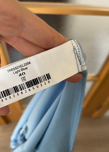 Bohem Mavi Nakışlı Midi Elbise 40 - Görsel 5