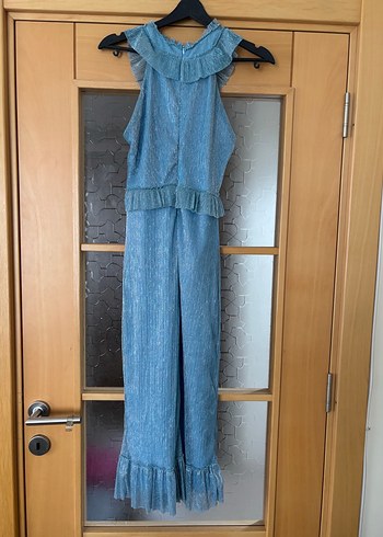 Bohem Mavi Nakışlı Midi Elbise 40 - Görsel 4