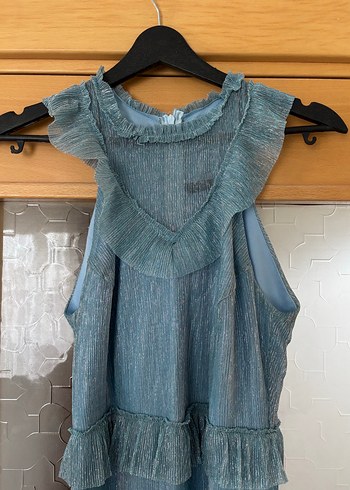 Bohem Mavi Nakışlı Midi Elbise 40 - Görsel 2