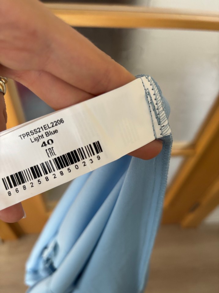 Bohem Mavi Nakışlı Midi Elbise 40 - Görsel 5