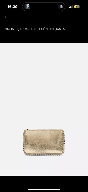 Zara gold çanta