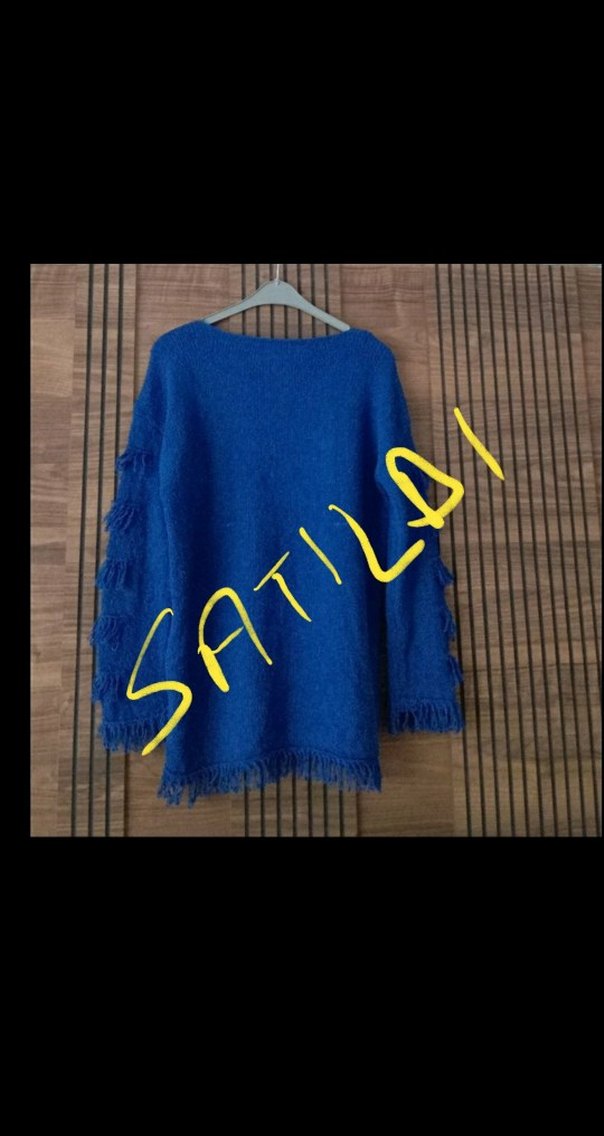 Mavi Bohem Örgü Kadın Kazak - Görsel 2